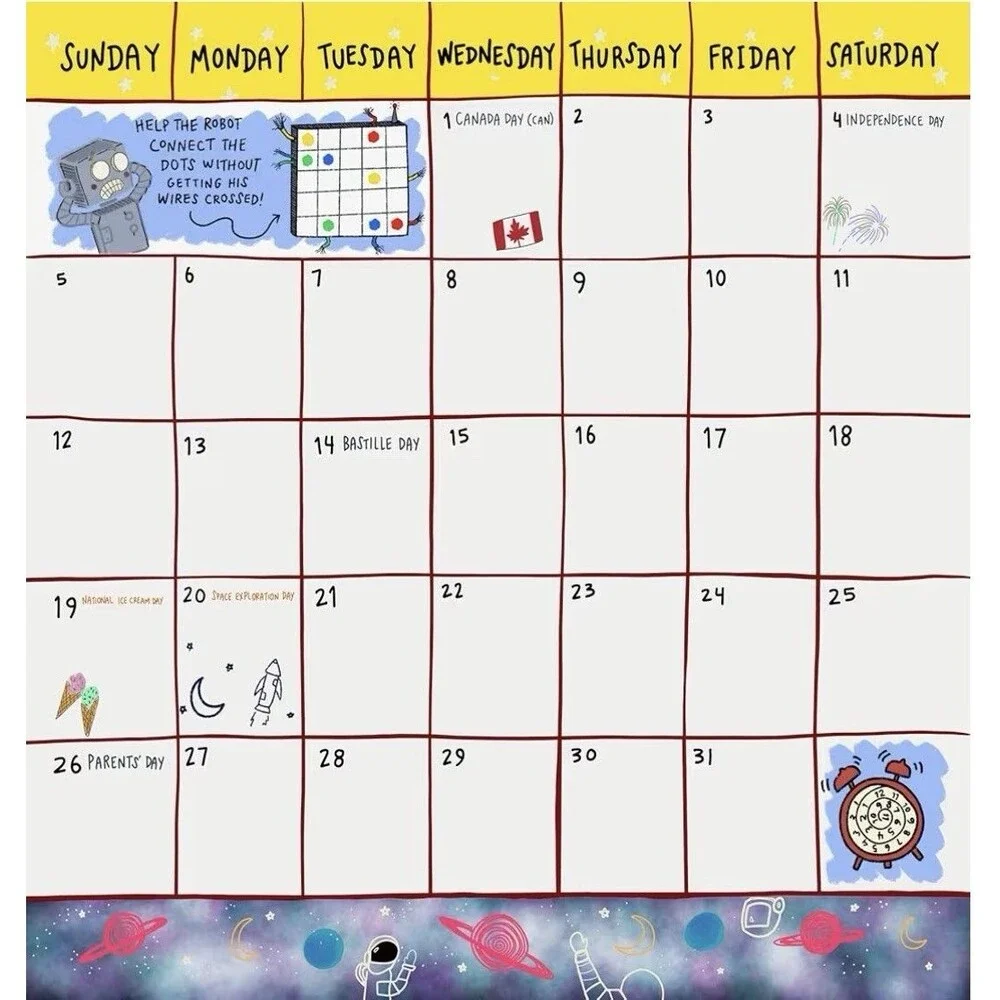 2026 Kids Activity Wall Calendar with 300+ Bonus Stickers & Games, Hidden Gnomes